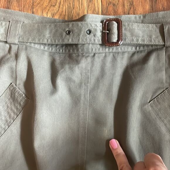 Vintage Salvatore FERRAGAMO Belted Military Skirt UTILITY Sz 12 (Runs Small) - Picture 8 of 9